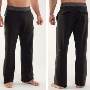 Lululemon Mens Kung Fu Pant Black Herringbone Small